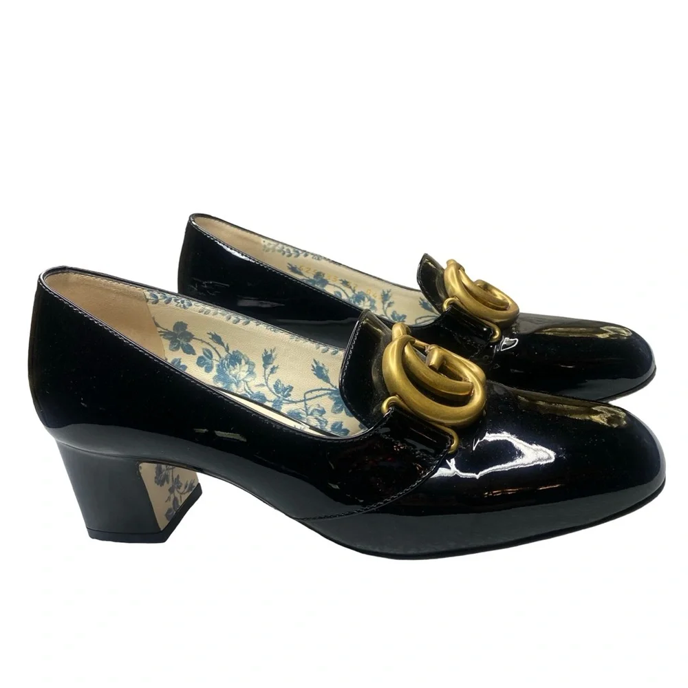 VERNICE MARMONT PUMP BLACK  PATENT  GG LOGO - Picture 9 of 11